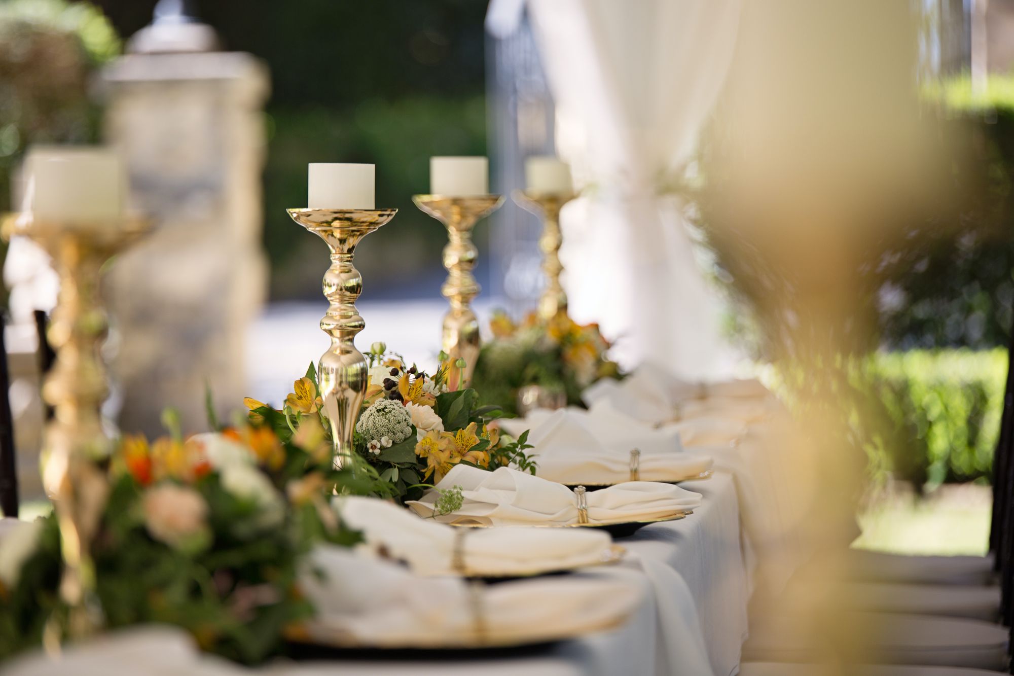 Table spread at a wedding